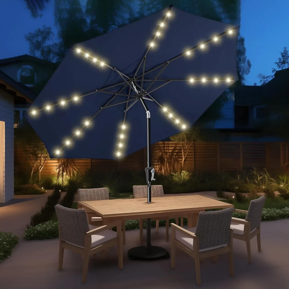 Solar Patio Umbrella with LED Lights 1