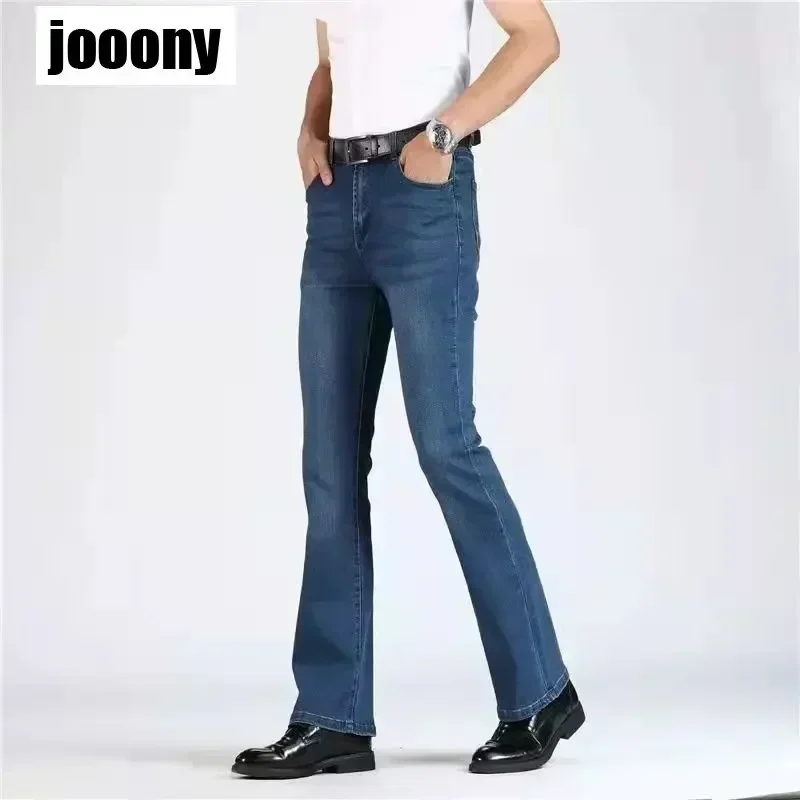 남성용 아메리칸 스트리트 데님 플레어 팬츠, 와이드 레그 청바지, 루즈 캐주얼 팬츠, 빈티지 워싱, 다목적, 봄, 가을, 신상