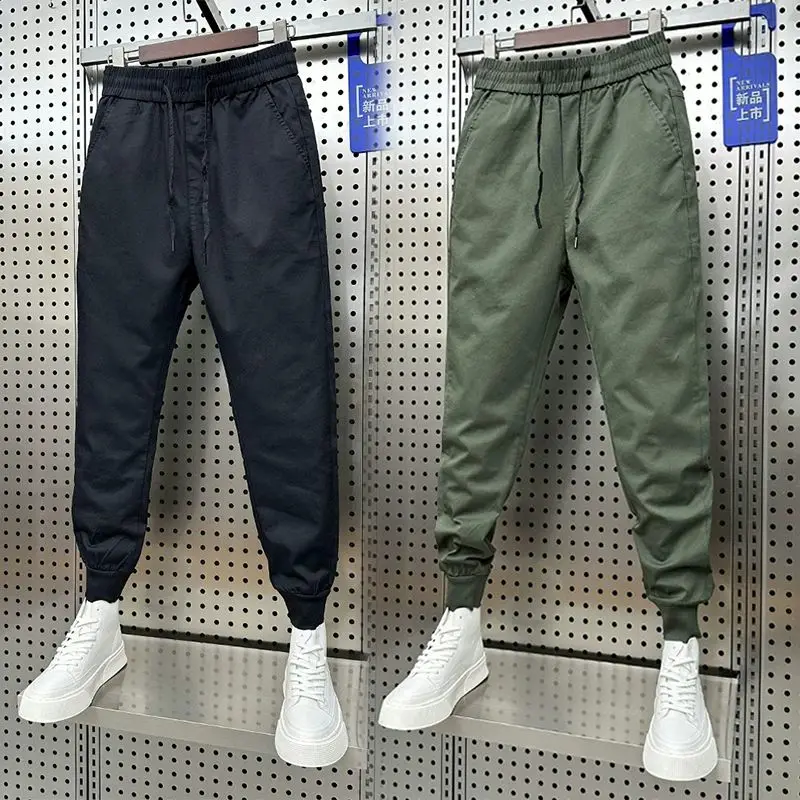 2023 Autumn and Winter Fashion Men's Fashion Letter Embroidery Versatile Sports and Casual Loose Fit Korean Corset Harun Pants