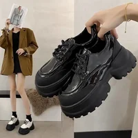 2024 New Autumn Versatile Black European Style Thick Bottomed Women's Shoes French Style High Heels Increased Fashionability