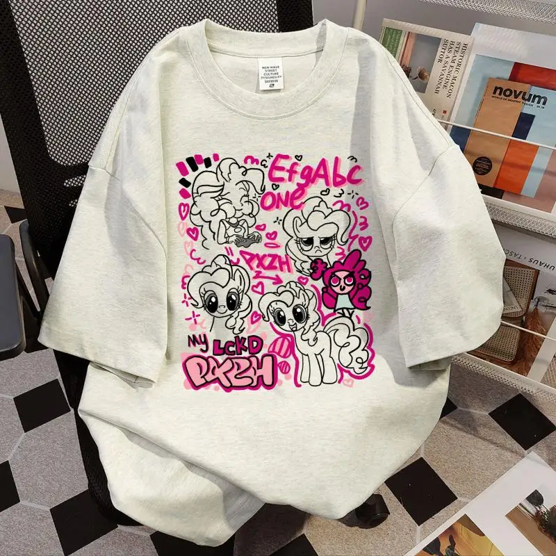 

Новинка кавайная мини моя маленькая женская футболка с коротким рукавом летняя футболка из чистого хлопка с мультяшным принтом Аниме Подарки для девушки