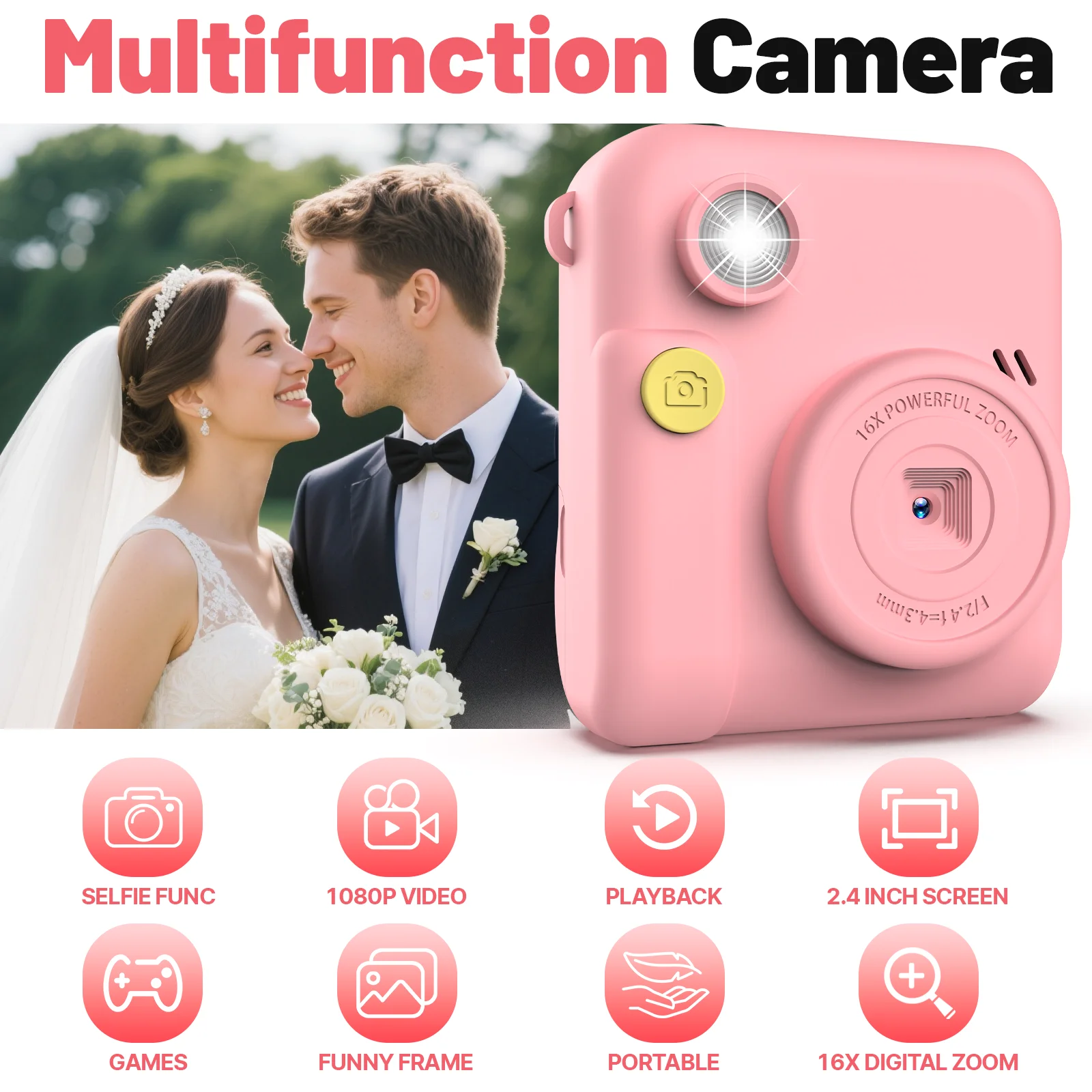 Instant Print 1080P HD Dual Lens Thermal Camera with Games