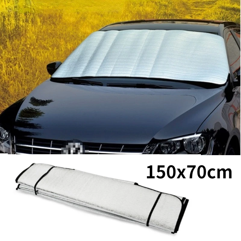 Universal Auto Frontscheibe Abdeckung Faltbare Auto Sonnenschirm Schnee Eis  Schutz Abdeckung Winter Sommer Auto Fenster Sonnenschirm 150x70cm -  AliExpress