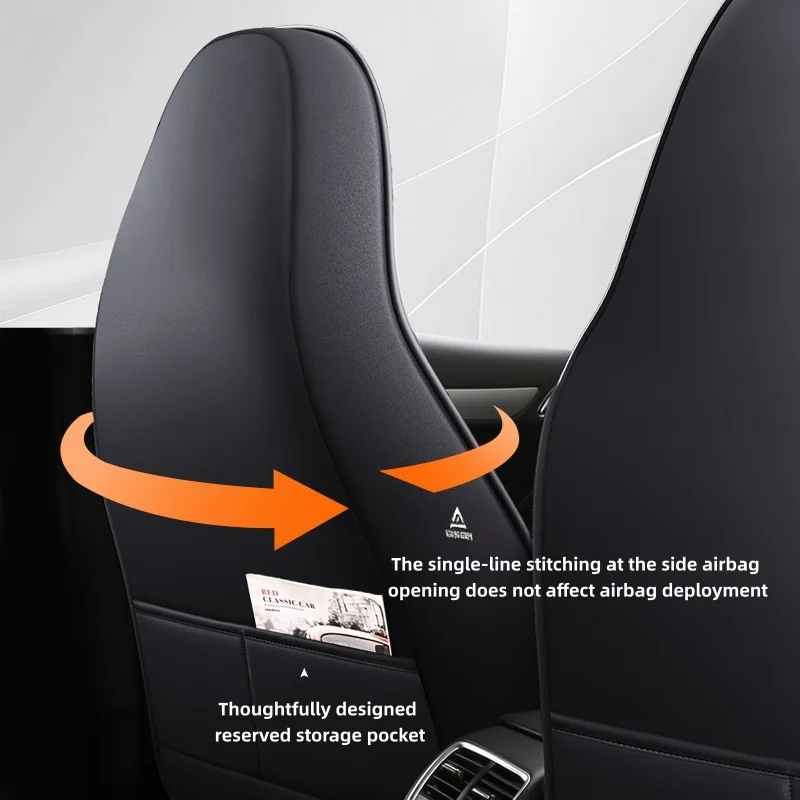 Vorderer Einzelsitz, luxuriöser Nappa-Leder-Vollsitzbezug, universell passend, mit zarter Textur, weich, komfortabel und atmungsaktiv, für alle Jahreszeiten geeignet, dreidimensionales Rundumdesign, ergonomisches Design, dreidimensionale Seitenstütze, verbessert das Fahrerlebnis, erhältlich in fünf Farben, geeignet für Limousinen, SUVs, Pickups und andere verschiedene Modelle – Detail 9