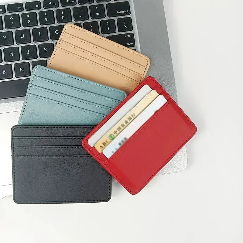 Credit Card Holder Fashionable Men's and Women's Ultra-thin PU ID Card Bag Mini