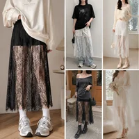 Jupons en dentelle florale 75 cm, jupons de sécurité anti-transparence, jupons en maille pour Cheongsam, streetwear et tenues de ville 5