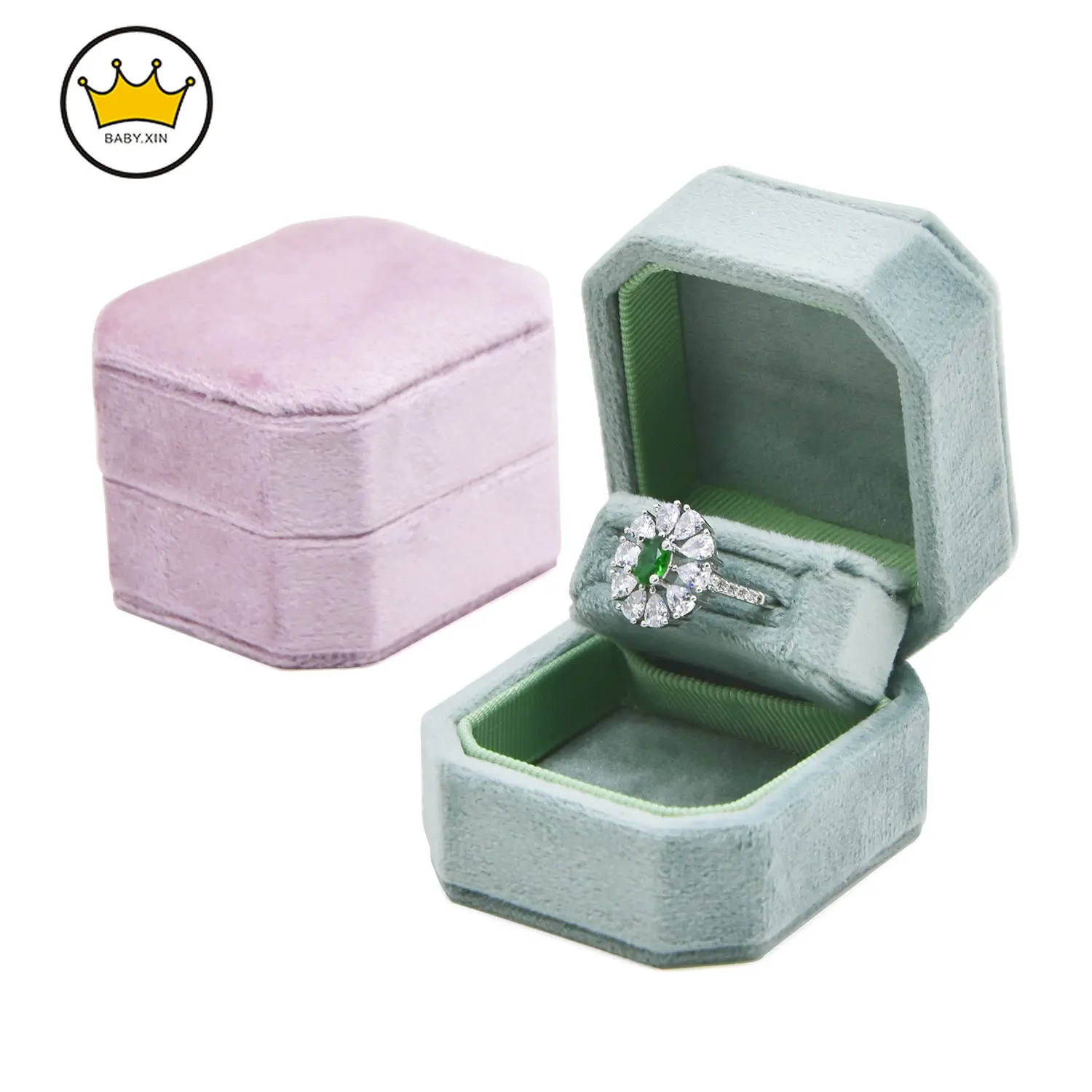 

Бархатная шкатулка для ювелирных изделий, коробка для поделок, органайзер для колец, свадебный подарочный бокс