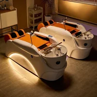 Lit de shampoing de Massage électrique haut de gamme pour Salon de coiffure, Cycle d'eau automatique, Fumigation, Salon de beauté, lit de traitement de tête 1