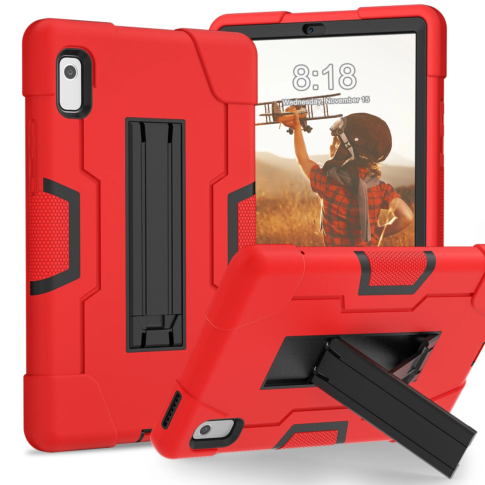 Shockproof Armor Case with Built-in Kickstand - 3-in-1 Protective Shell