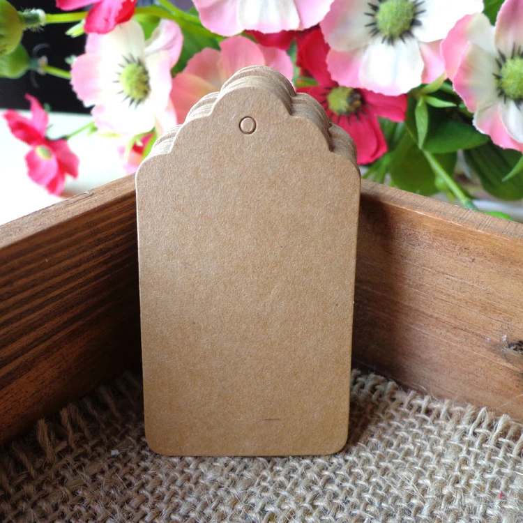 50pcs Mini Kraft Paper Tags 3x5cm Doodle Message Card Gift Hang Tag