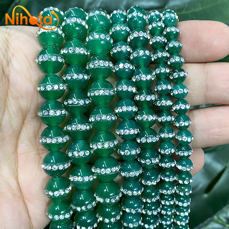 2 Inches Green Color Gota & Beads Ring Pack Of 10 main image 1