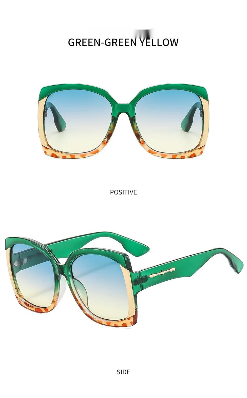 New Large Frame Square Trendy Sunglasses, Versatile Street Photos, Modern Sunglasses, Trendy Colorful Glasses_voghion.com