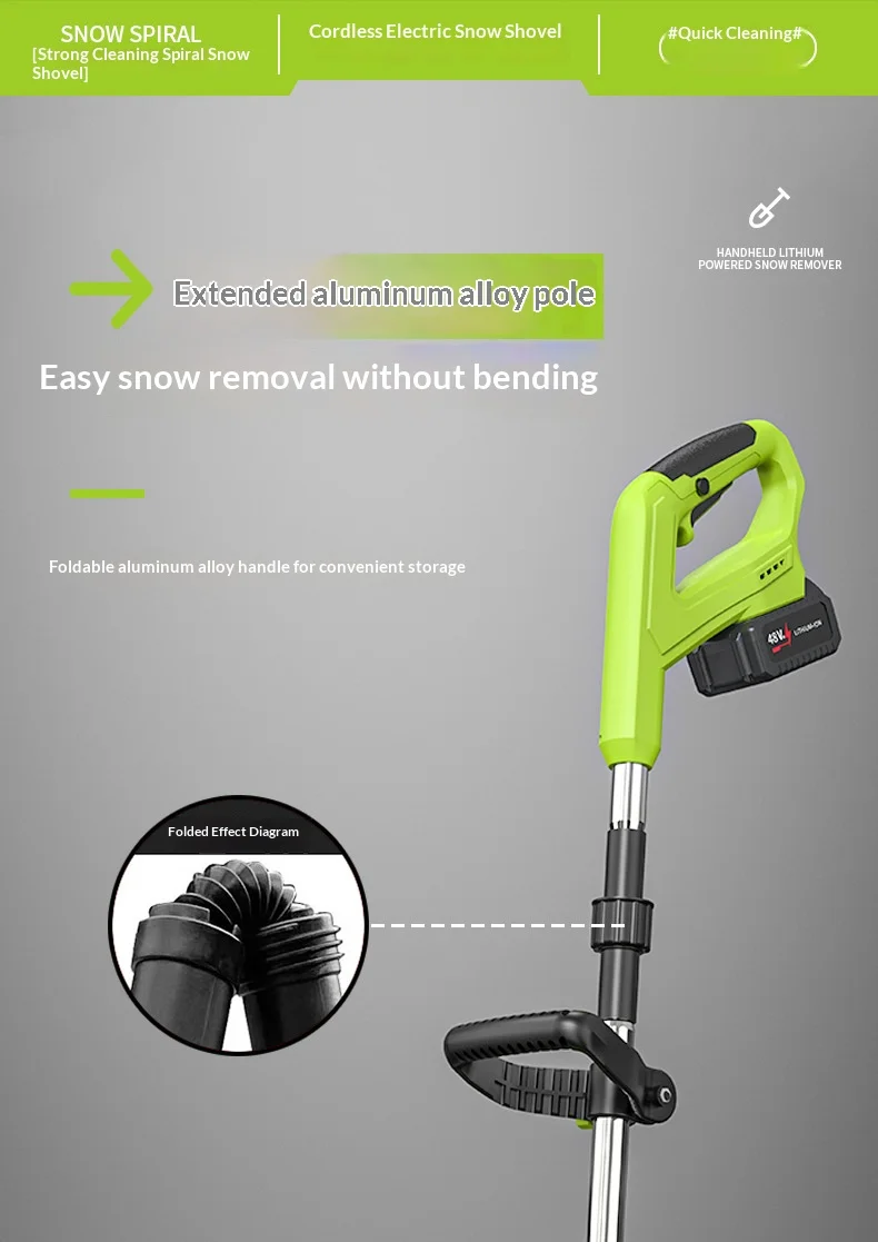 Cordless Electric Snow Shovel Blower 8M Throw Distance 900W Power for Fast Yard