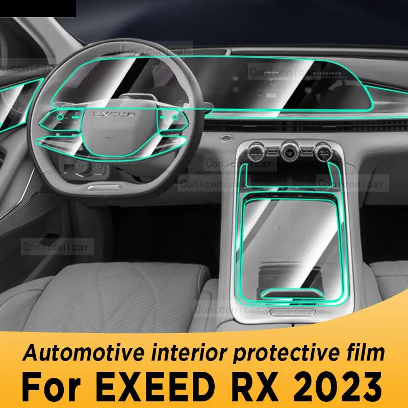 

For Chery EXEED RX 2023 Gearbox Panel Dashboard Navigation Automotive Interior Protective Film TPU Transparent Anti-Scratch