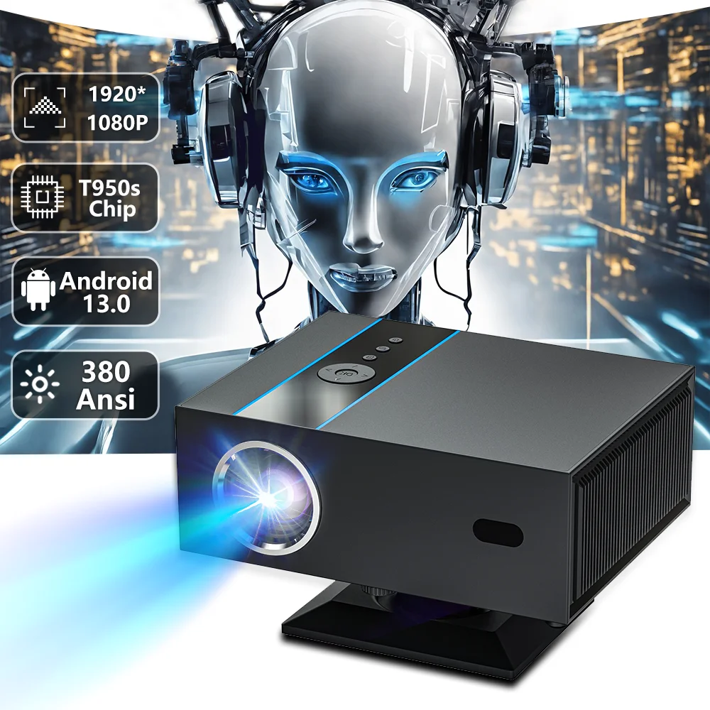 X6 Projector Android13 380ANSI 1920*1080p BT5.2 Amlogic