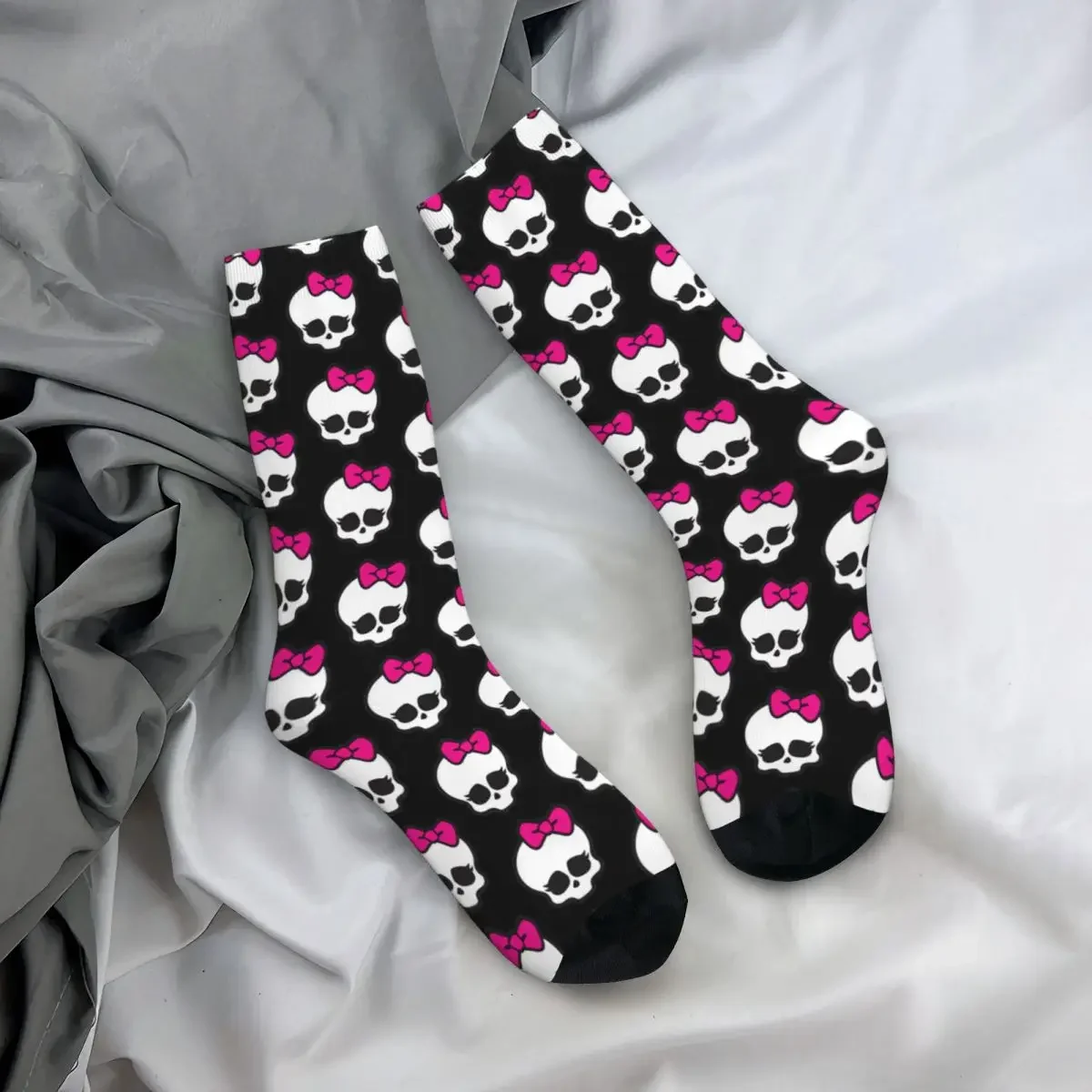 

Retro Monster High Anime Football Socks Polyester Crew Socks for Women Men