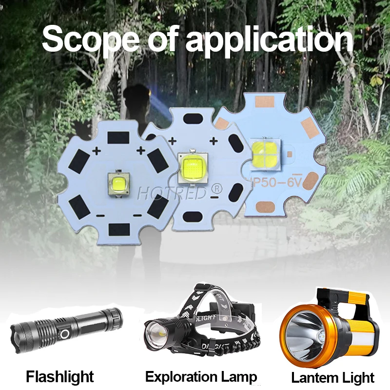 LED Lamp Beads 3W 5W 10W 18W T6 XML2 High Power LED 3V XPE XHP50 6V 3.5*3.5mm/5*5mm DIY Flashlights Parts For Bicycle accessories Headlamp