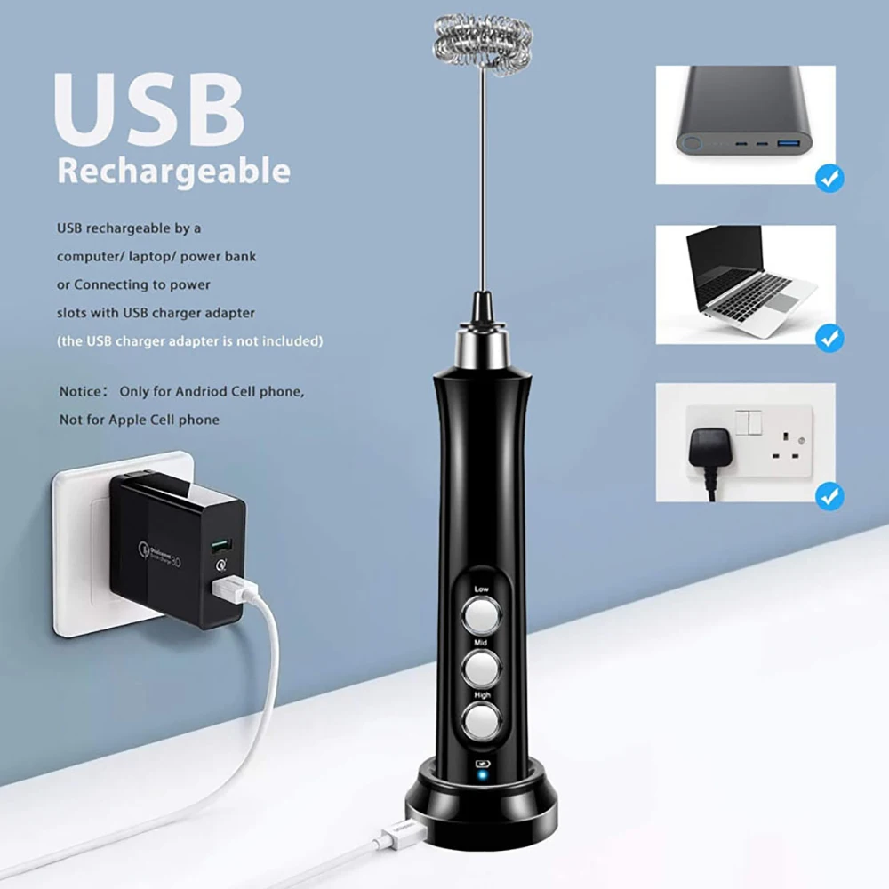 Handheld Electric Milk Frother Liquidificador de café