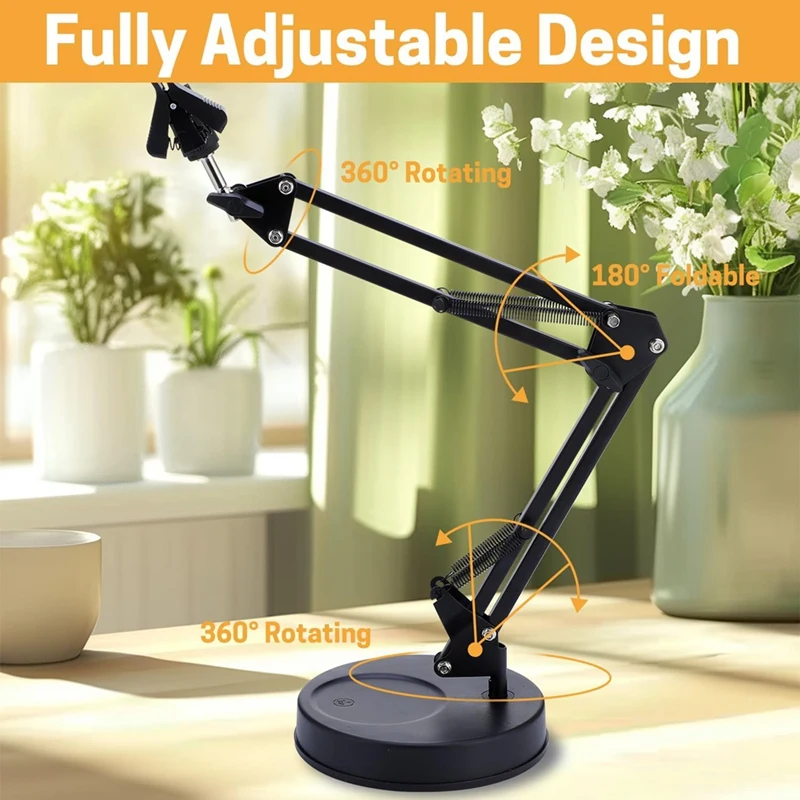 HGSW-Embroidery Hoop Stand, Adjustable Embroidery Hoop Stand, Foldable Metal Embroidery 360 Degree Rotation