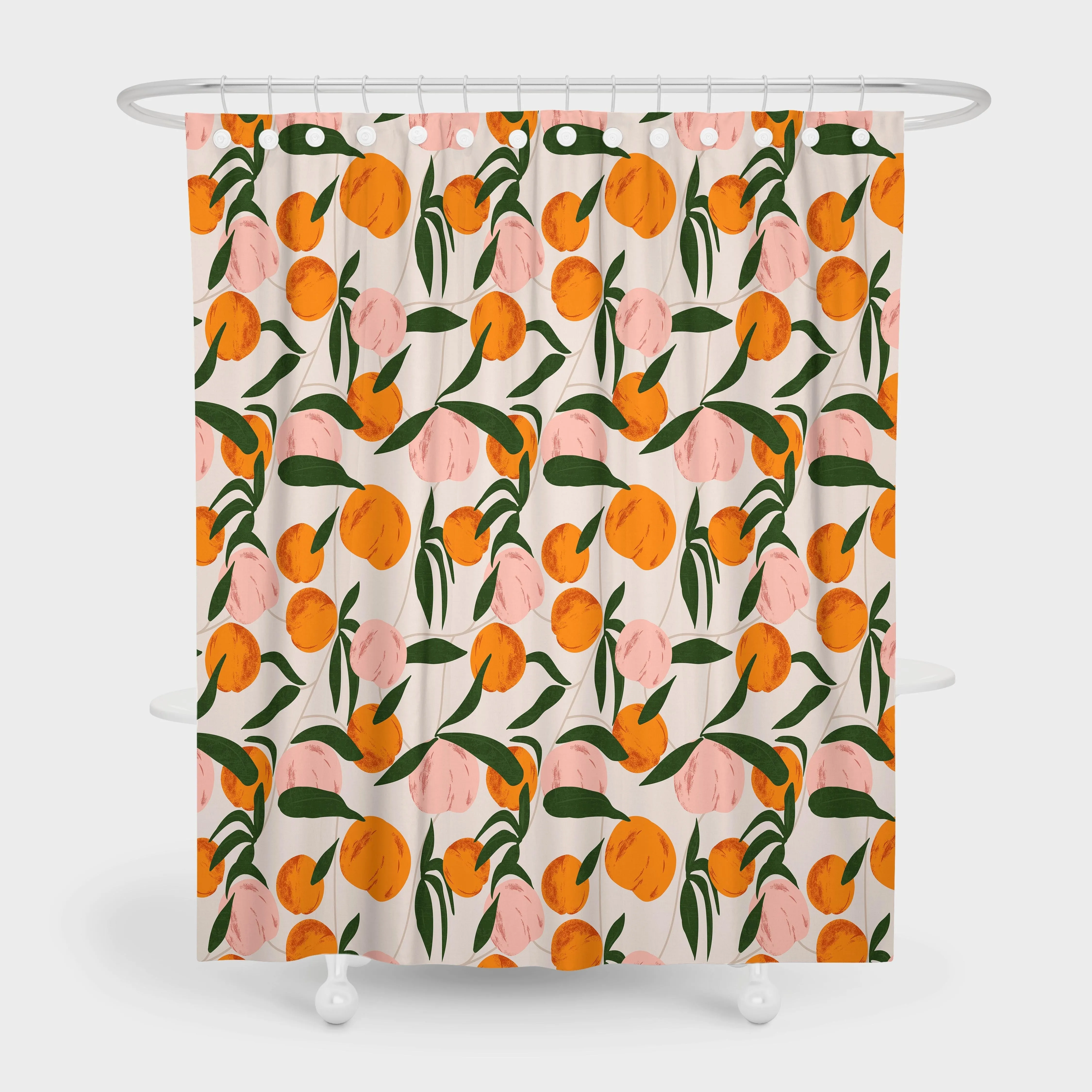 Orange Apple Shower Curtain Hooks Decorate Bathroom Shower Curtains