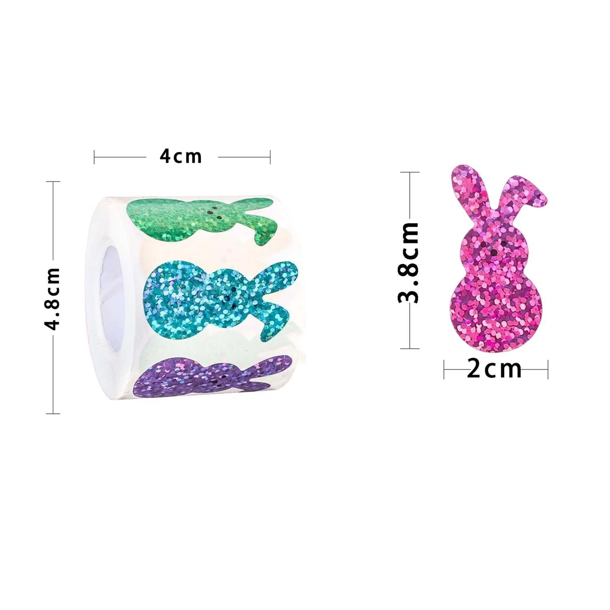 500pcs Happy Easter Stickers Cute Rabbit Stickers Gift Sealing Labels Baking Package DIY Wrapping Box Gift Bag Decor 3.8CM