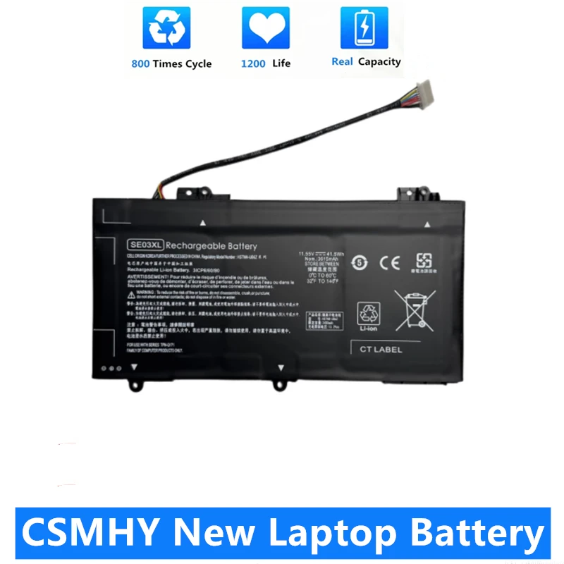 CSMHY, новый Аккумулятор для ноутбука SE03XL для HP Pavilion 14-AL000, HSTNN-LB7G SE03, 849568-541, 849568-421