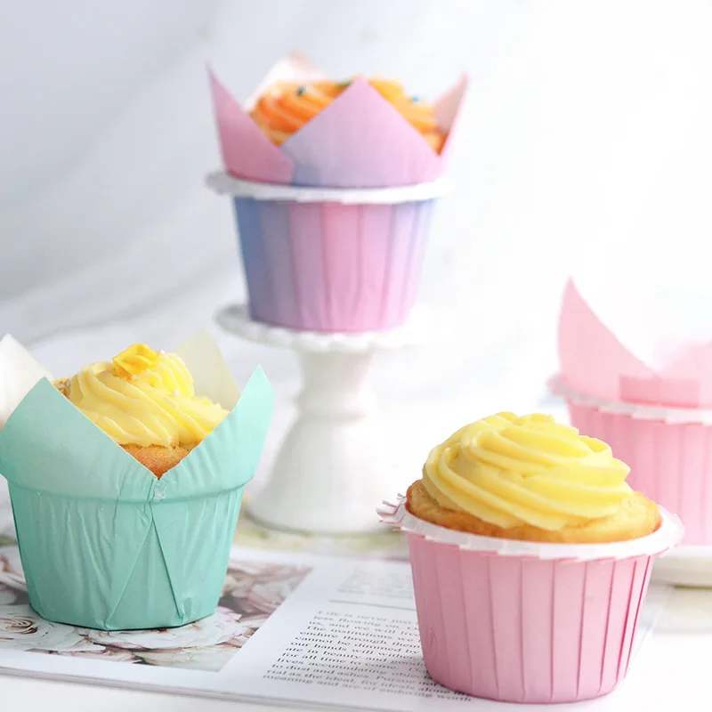 50PcsPaperMuffinCupcakePaperCupsCupcakeLinerBakingMuffinCup