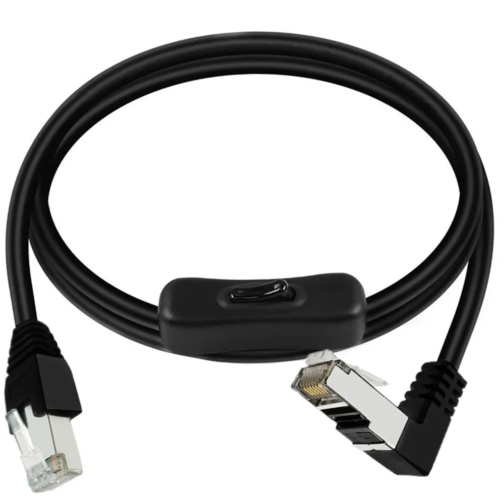 Cavo CAT6e RJ45 con interruttori On Off cavo di prolunga Ethernets maschio a femmina/90 gradi RJ 45 8 p8c reti cavo Lan 0.6m 1m  44