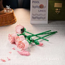 Elegant Rose Building Block Toy - Decorative Gift - 4Pcs (Pink rose)