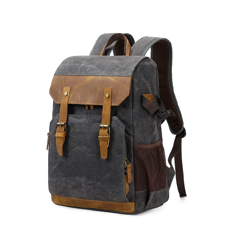 Borsa fotografica a doppia tracolla, zaino da esterno per fotocamera reflex micro a obiettivo singolo, impermeabile, borsa per computer da 17 pollici - immagine 4