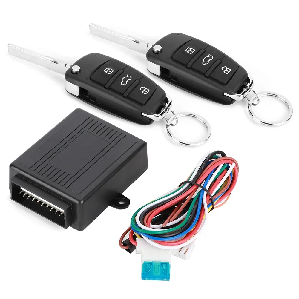 Universal Car Alarm System 3 Buttons Keyless Central Lock Remote Control Kit Black car alarm kit