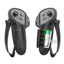 Silicone Grip Protection Cover for VR Touch Controllers - Anti-Fall Handle Skin (B Black)