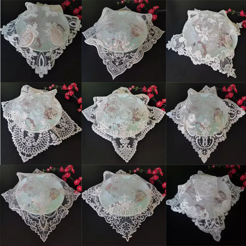 

Fashion lace pink Christmas rose flower Embroidery table cloth cover wedding tablecloth kitchen Table decoration and accessories