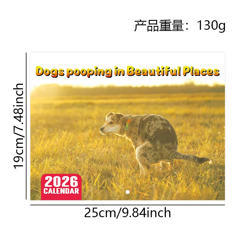 2026 Calendario per cani che fanno la cacca-Anno Pianificatore mensile e agenda Organizzatore Calendario da parete Divertenti regali per bavaglio per feste per gli amici - immagine 6
