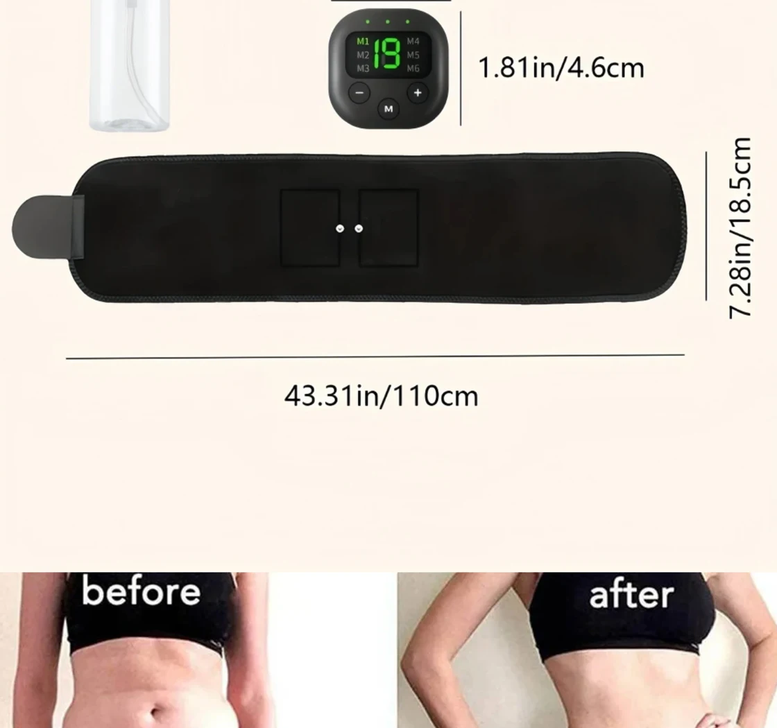 USB-Elektro-EMS-Massage, Bauchtraining, Körperformungsmassagegerät, 19 Muskelstimulation, Graphenband 2023_voghion.com