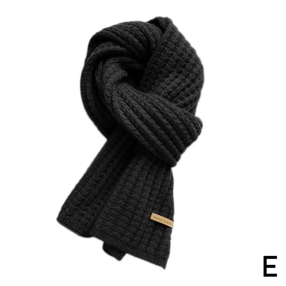 1pc Solid Color Wool Scarf Female Korean Version Cute Neck Knit Autumn Winter Warm Girl Thick E4p7
