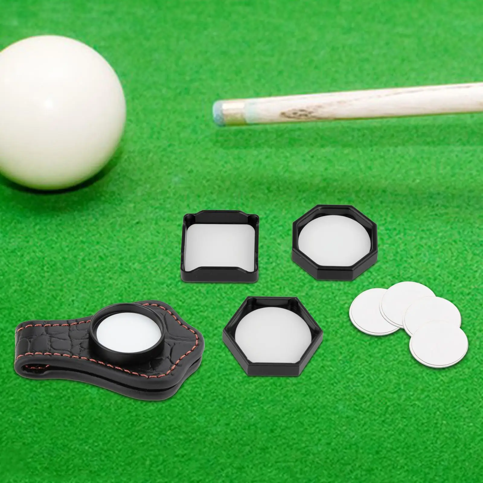 

Pool Cue Chalk Holder, Snooker Pool Chalks Carrier Billiards Accessories Metal Multifunction with Fixed Clip Chalk Case Pool
