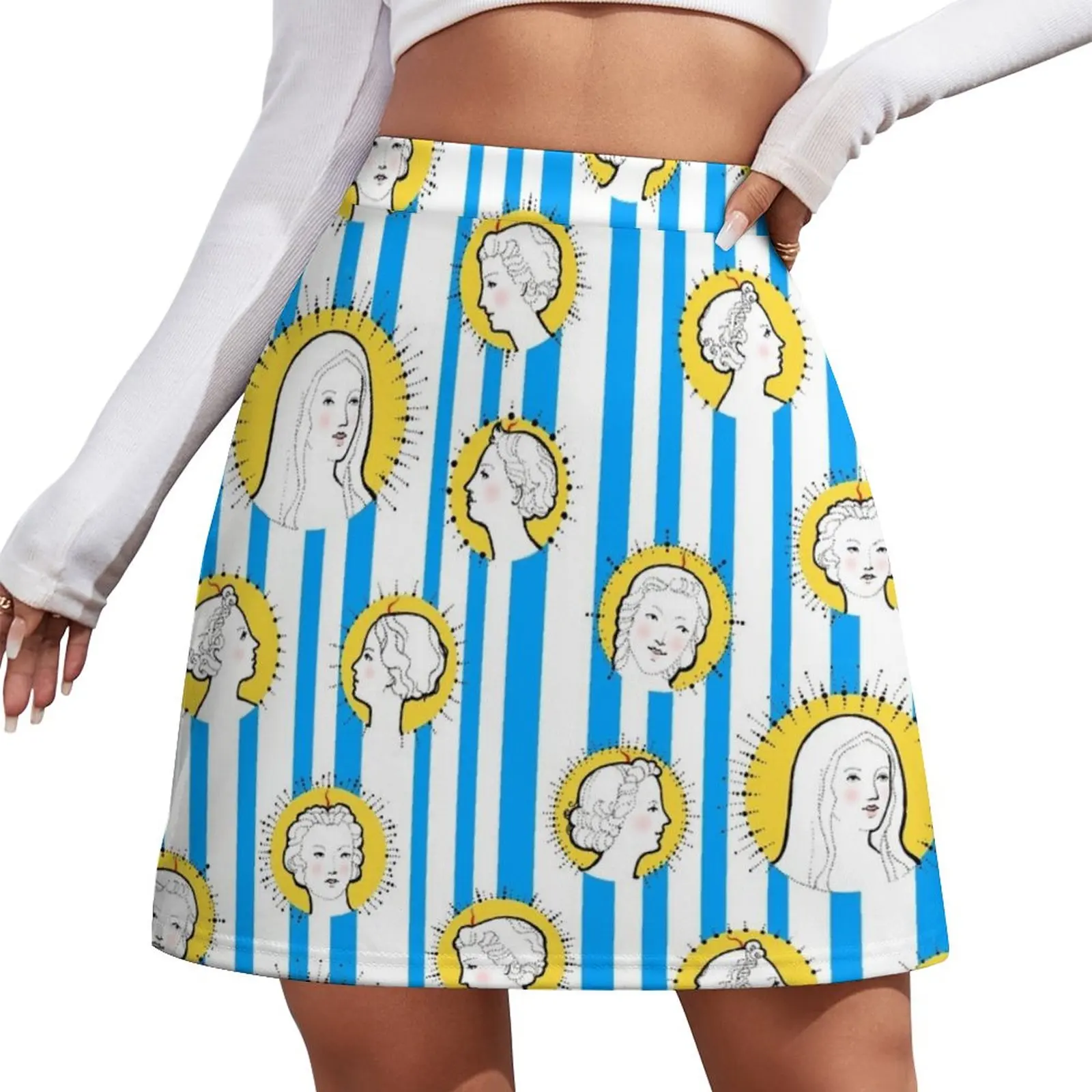 

Virgin Mary and angels Mini Skirt Summer dress shorts