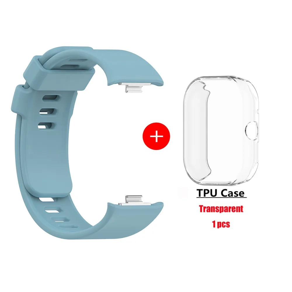 Silicone Strap and Protective Case for Smartwatch with Screen Protector
