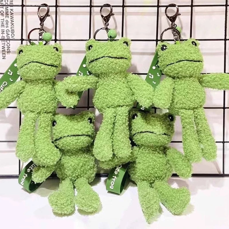 Mini Cute for FROG Schoolbag Pendant Keychain Ladies for Creative Cartoon Plush for Doll for Preschool Kids Backpack Orn