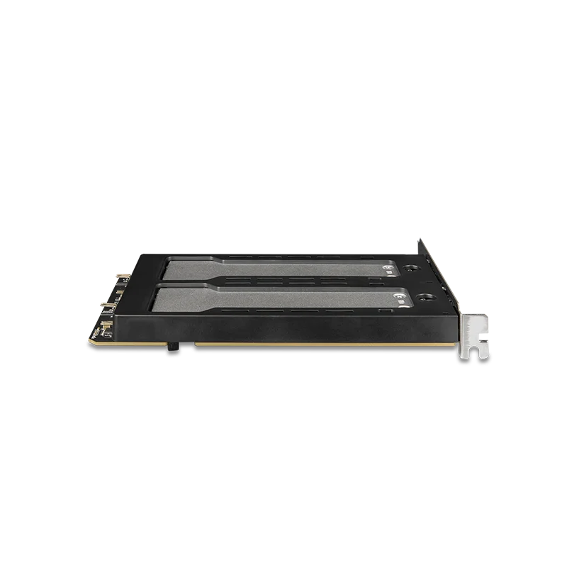 Dual Disk M.2 NVMe SSD Hard Disk Case PCIe Adapter Card Full Metal MB842MP-B