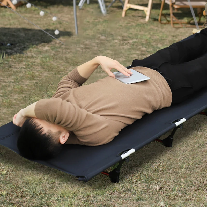야외 캠핑 휴대용 캠핑 침대, 알루미늄 합금 접이식 수면 패드, 캠핑 침대