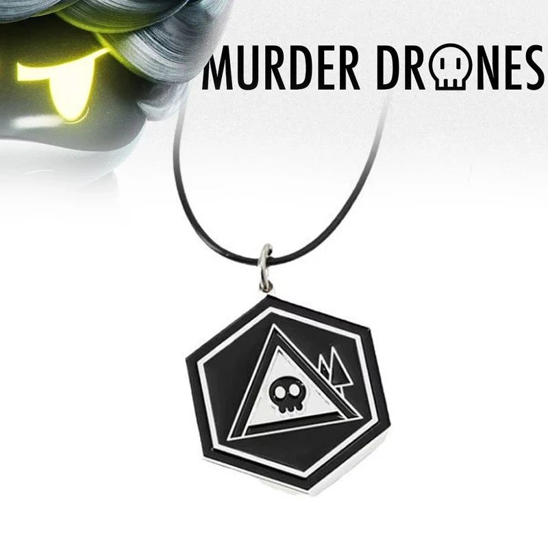 Anime Murder Drones Cosplay Necklace Gothic Skull Skeleton Pendant Black Neck Collarbone Chain Couples Halloween Accessories skeleton skull pendant necklace pendant anime necklace