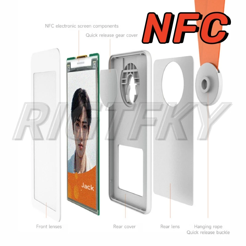 E-ink Picture Display Tag Electronic badge Passive NFC-Powered Nameplate 3.7inch E-Paper Price Label Business Badge Battery free
