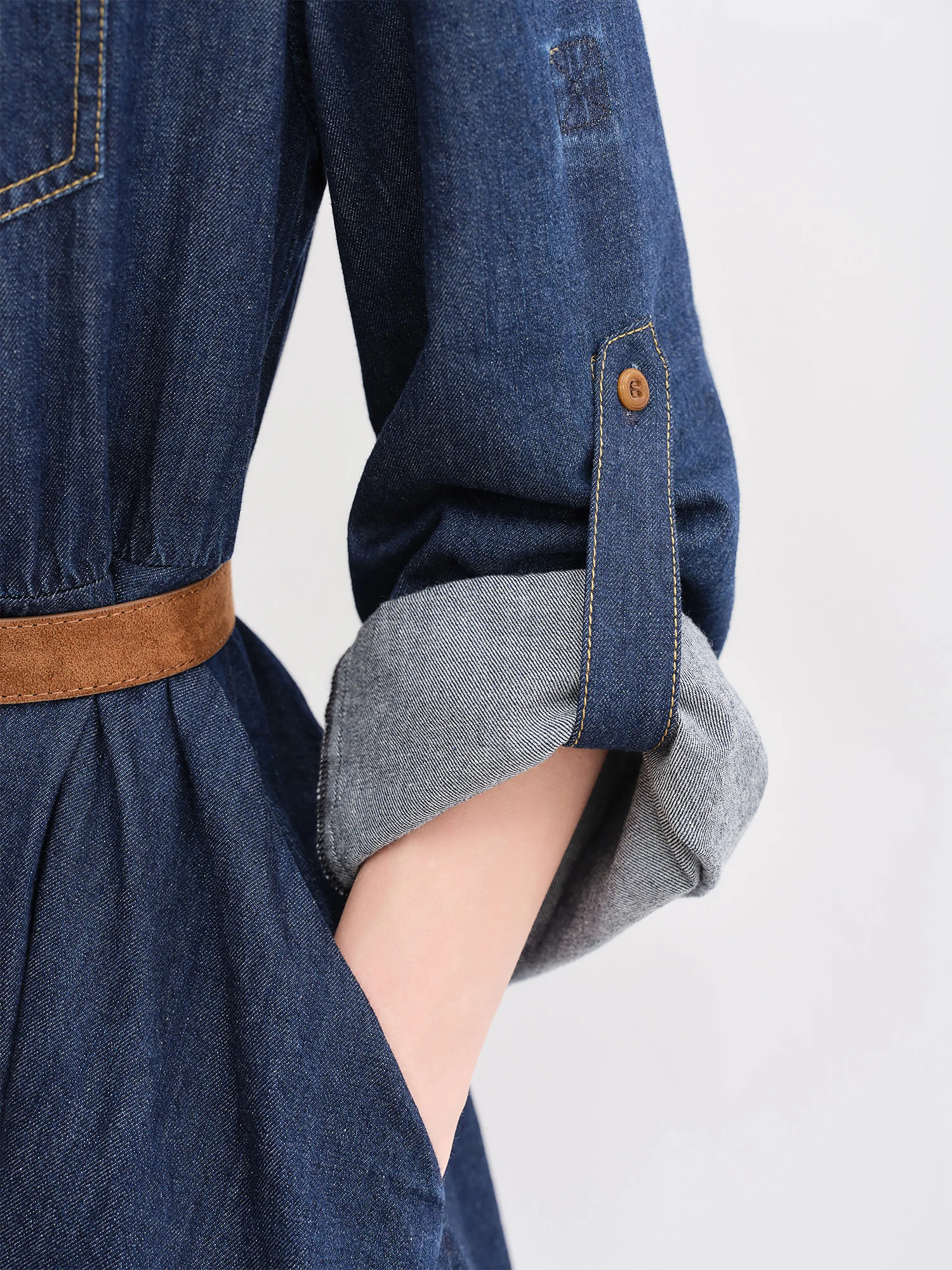 DUSHU Autumn 2025 Women's Denim Dress - Elegant Bouffant Hem Flowy Maxi  Dress Casual Daily Wear Empire Waist Floral Print - AliExpress 200000345