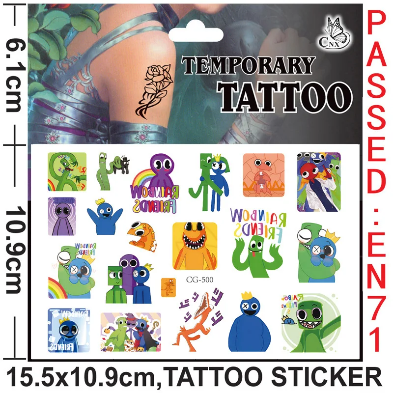 10PCS roblox Tattoo Sticker Puppy Toys Waterproof tattoo sticker