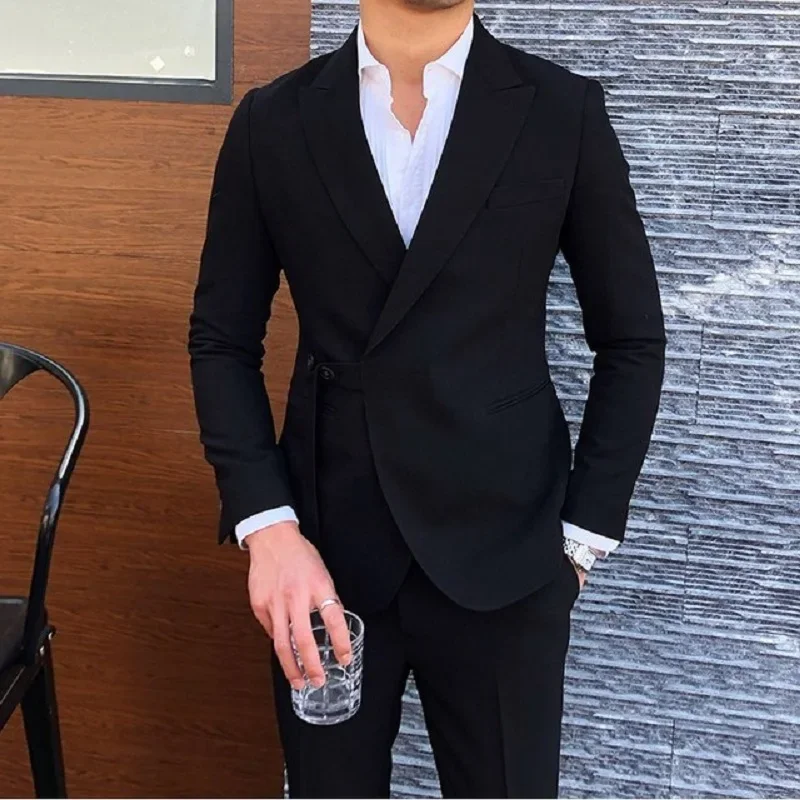 Streetwear White Slim Fit Men Suits With Belt 2 Pieces Wedding Groom Prom Terno Masculino Custome Homme Tuxedo Blazer