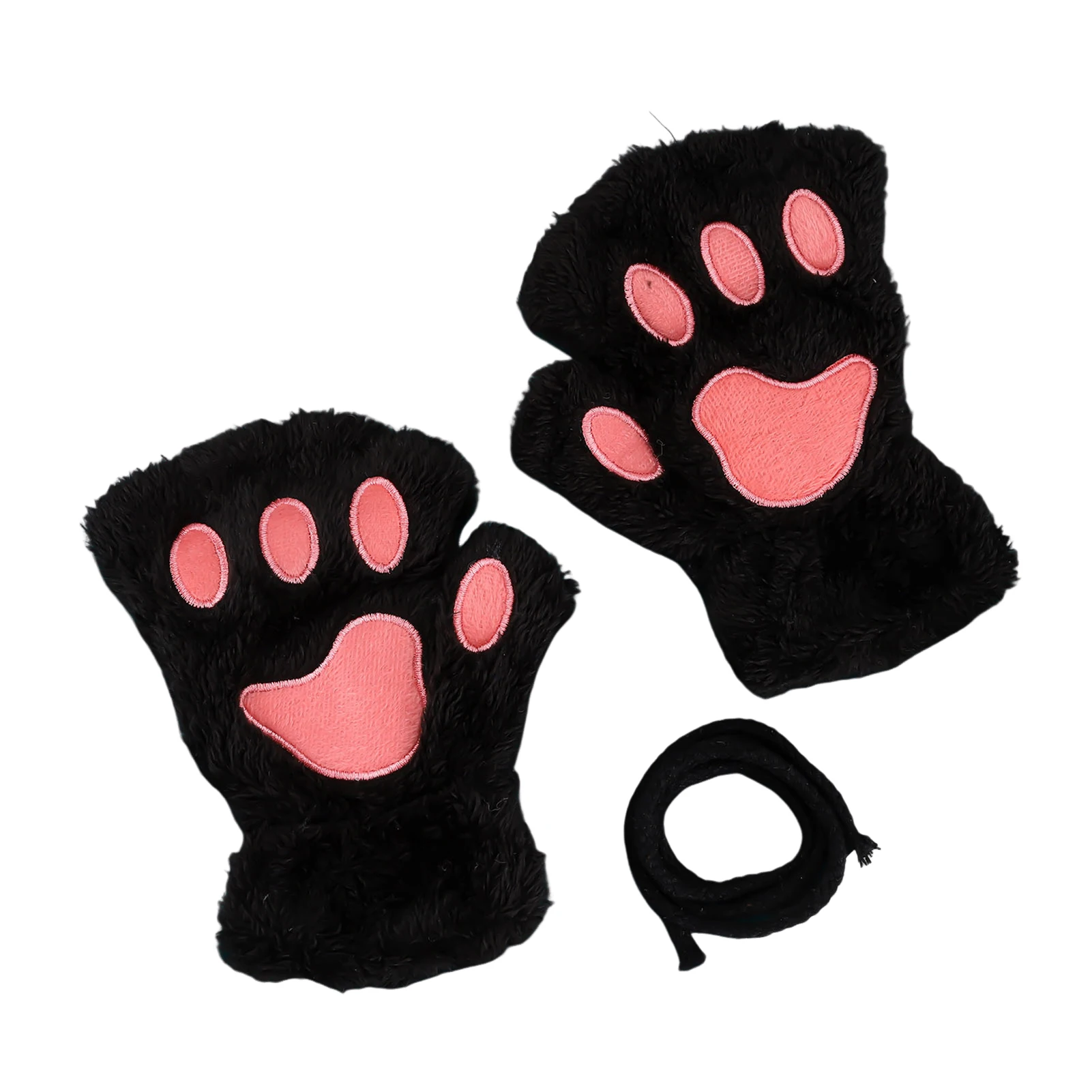 

Lovely Claw Half Finger Gloves Breathable Thickened Soft Winter Gloves for Family Friend Neighbor Gift