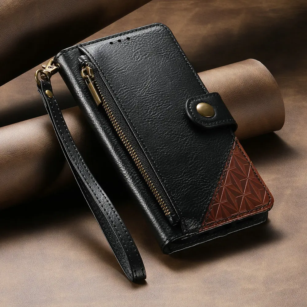 Luxury Retro Wallet Zipper Leather Card Case