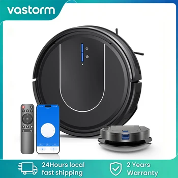 E2 Robot Vacuum Cleaner 3-in-1 Vacuum Floor Mop Cleaner with Auto-Charging 5000Pa Strong Suction Alexa/WiFi/App for Home Carpet Pet Hair Cleaning 1